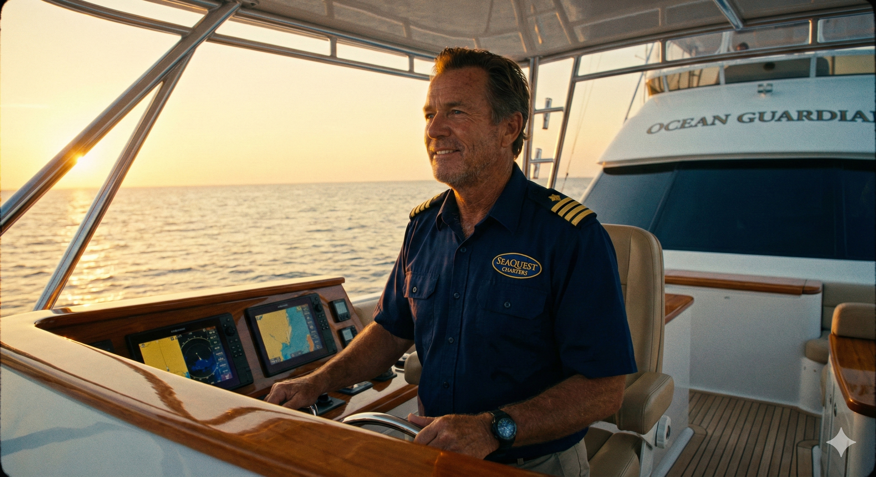 Capitão experiente e barco seguro